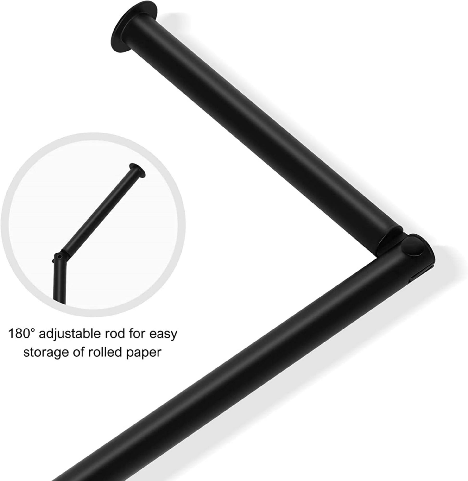 NEX™ 21" Black Freestanding Metal Toilet Paper Holder